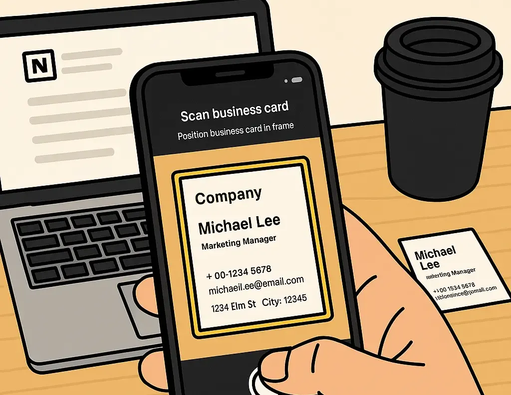 명함 찍는 일러스트